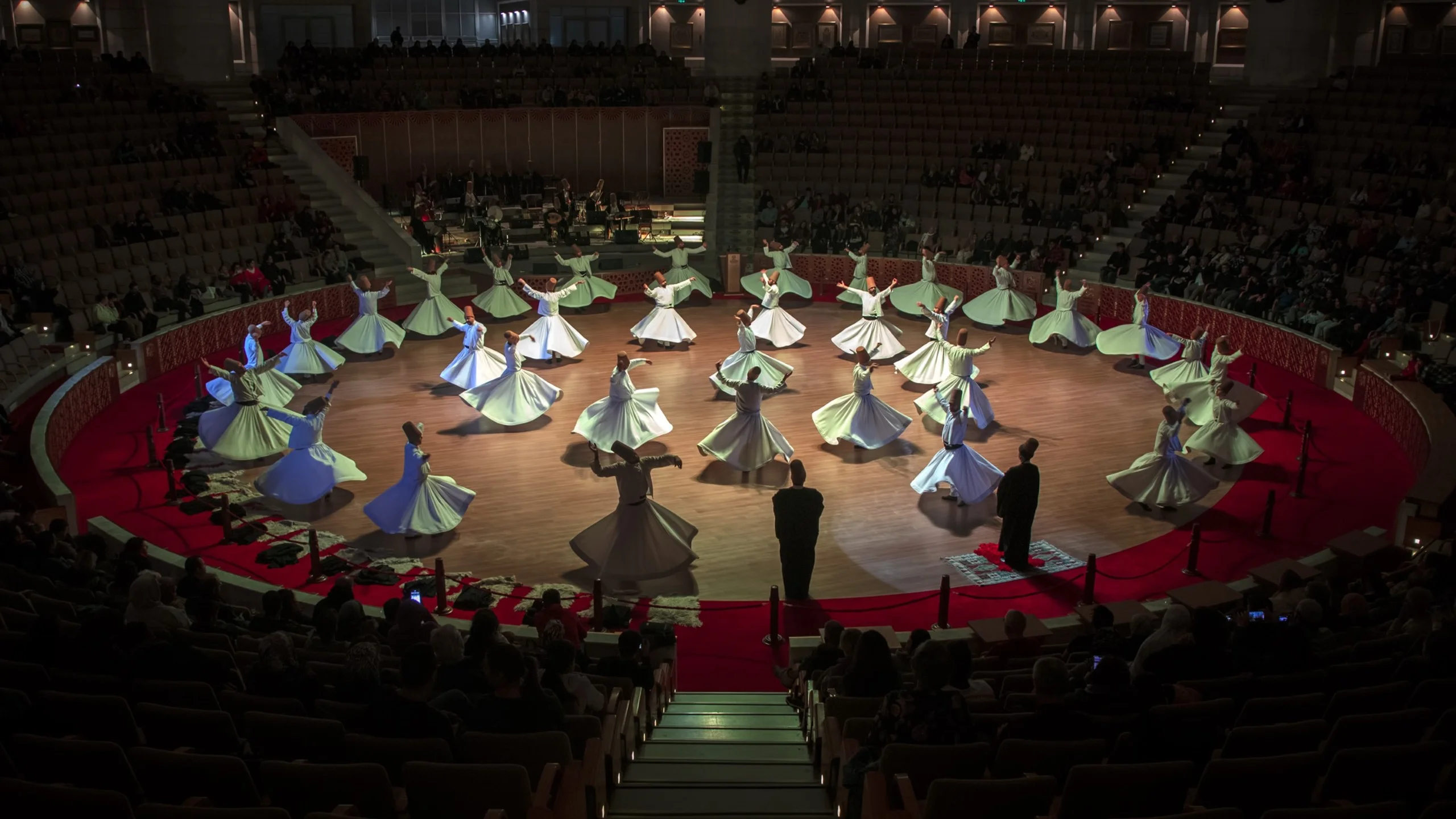 Whirling dervishes performing in Konya, Turkey.
